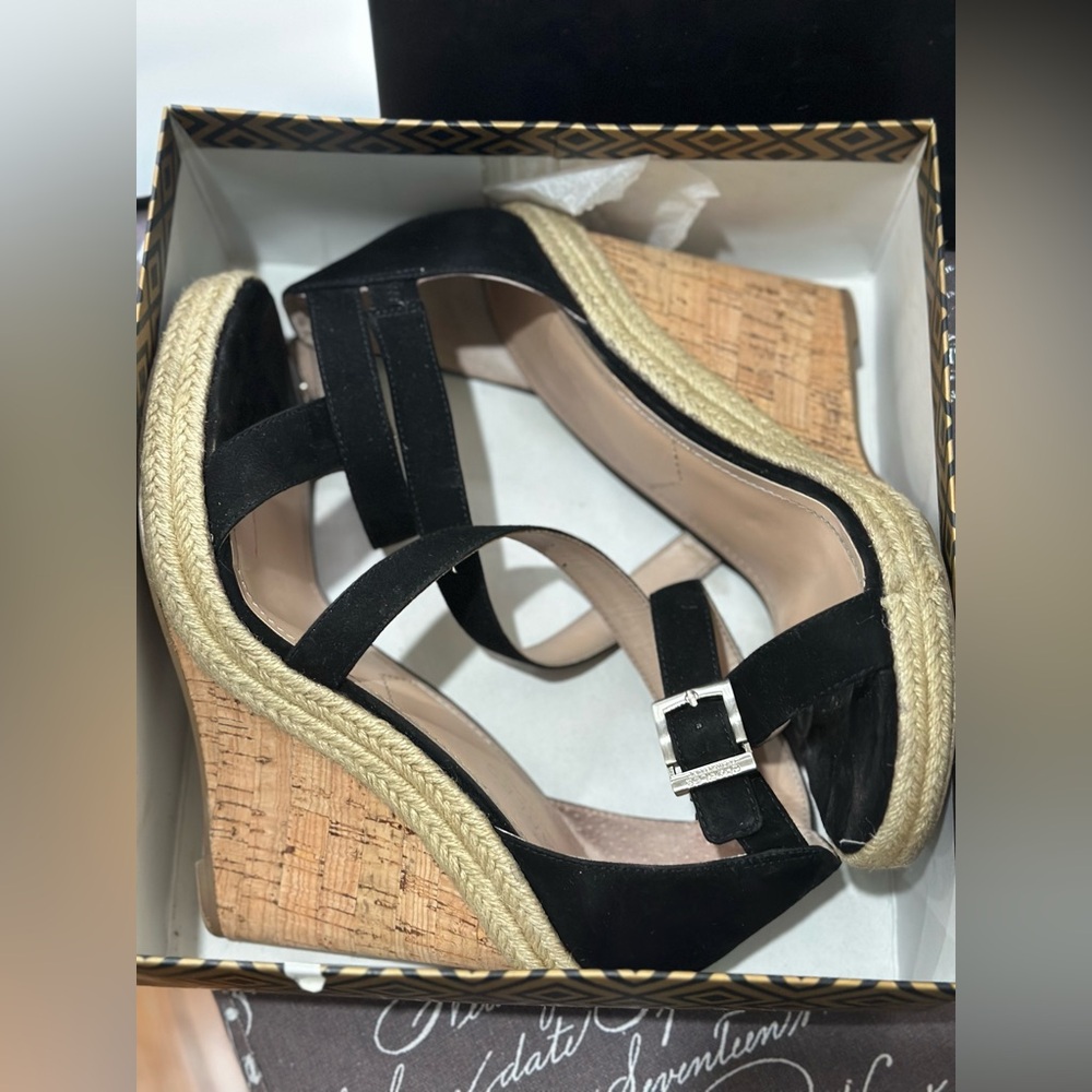 Charles By Charles David Black Strappy Wedges - Picture 9 of 10